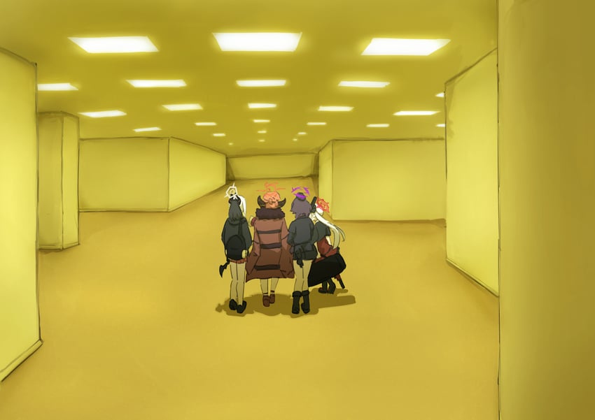 kayoko, aru, mutsuki, and haruka (blue archive and 1 more) drawn by y4mori_gekko