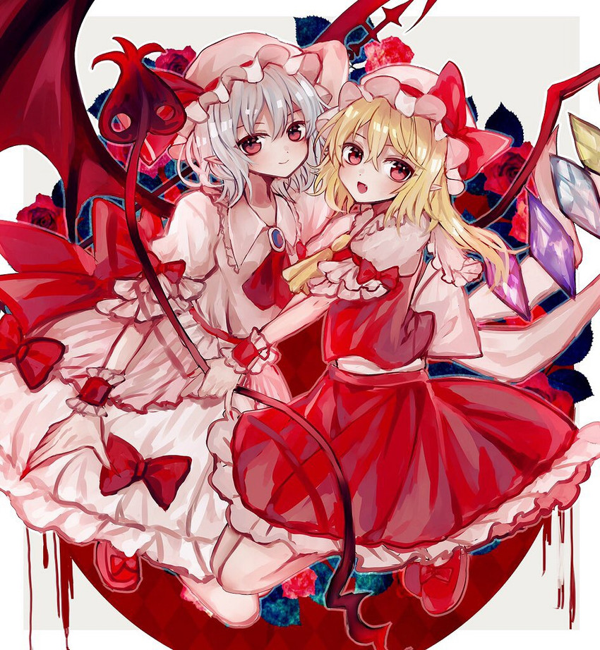 remilia scarlet and flandre scarlet (touhou) drawn by abandon_ranka