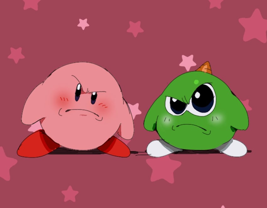 kirby and yumetaro (kirby and 2 more) drawn by bendedede