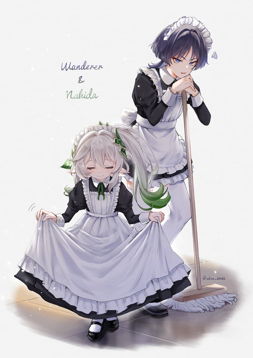 scaramouche, nahida, and wanderer (genshin impact) drawn by kiguchi_hikaru