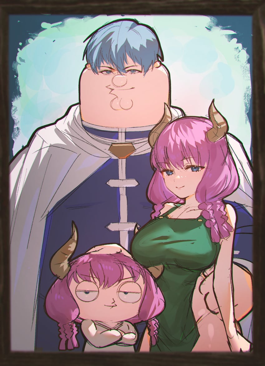 himmel, aura, peter griffin, and stewie griffin (sousou no frieren and 1 more) drawn by kowai_(iamkowai)