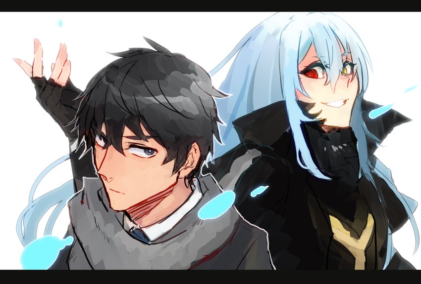 rimuru tempest, ciel, and mikami satoru (tensei shitara slime datta ken) drawn by sakusan_yousoeki