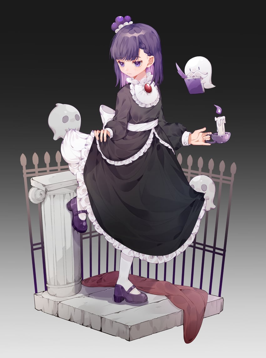blackberry cookie and ghost butler (cookie run and 1 more) drawn by marumarumarumua