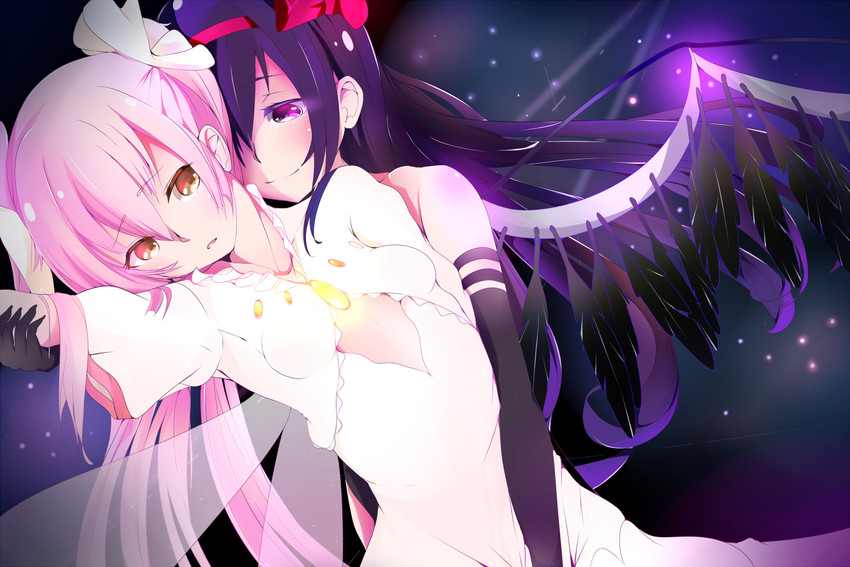 akemi homura, kaname madoka, ultimate madoka, and akuma homura (mahou shoujo madoka magica and 1 more) drawn by yuuyuu_(yuuki1771)