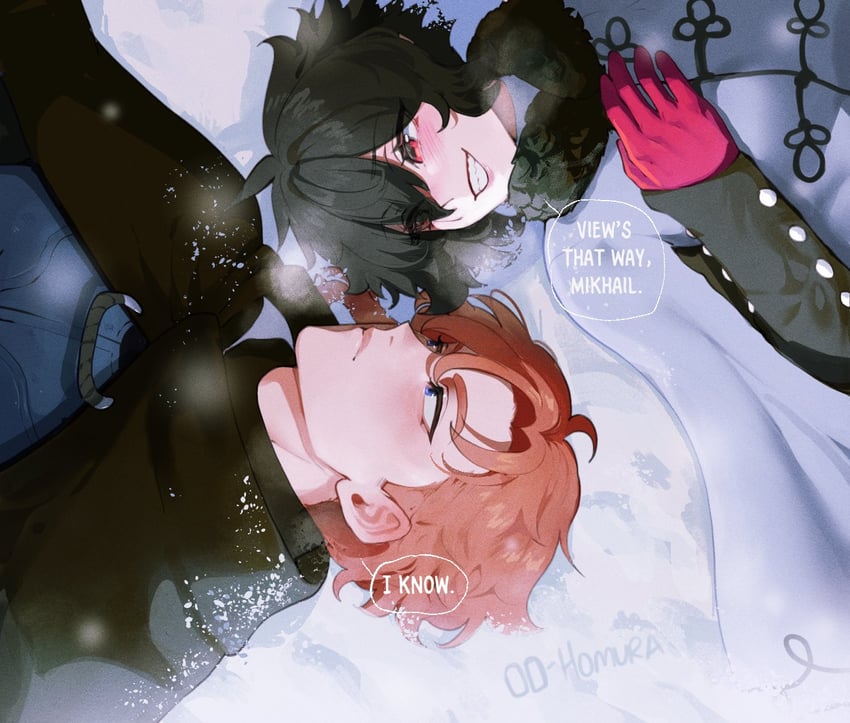 sister almonde and mikhail (original and 1 more) drawn by nyantcha