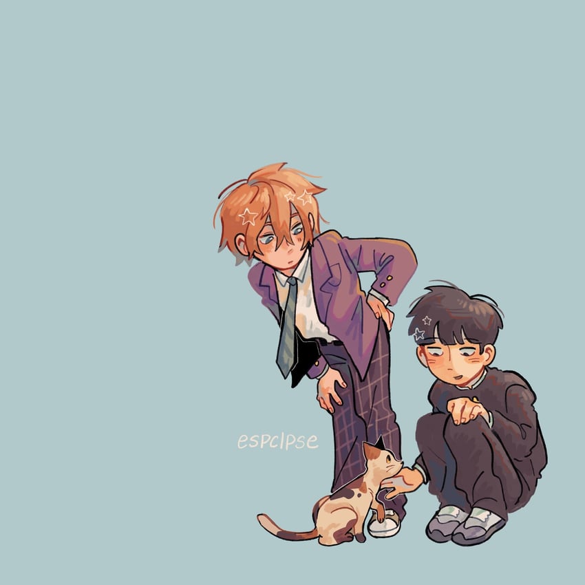 kageyama shigeo and hanazawa teruki (mob psycho 100) drawn by esper-eclipse