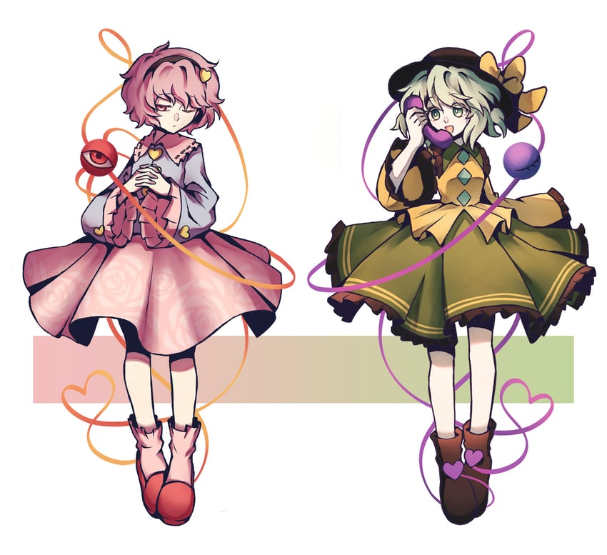 komeiji koishi and komeiji satori (touhou) drawn by soda_(sodaa_811)