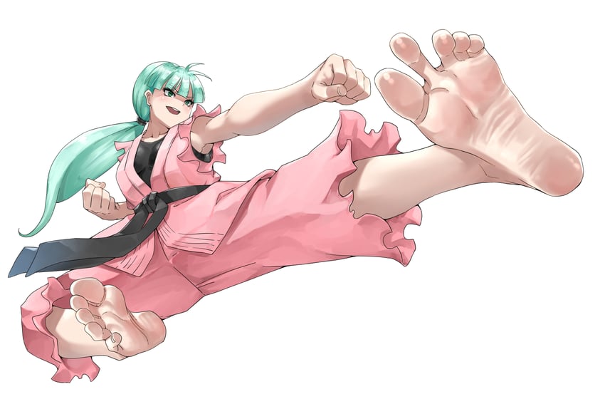 morrigan aensland and hibiki dan (street fighter and 1 more) drawn by eiji_(eiji)