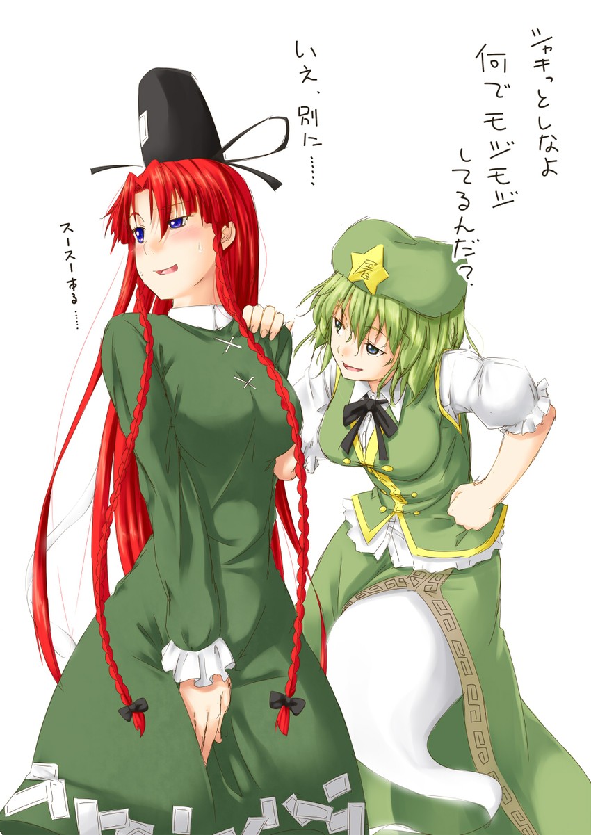 hong meiling and soga no tojiko (touhou) drawn by niwatazumi