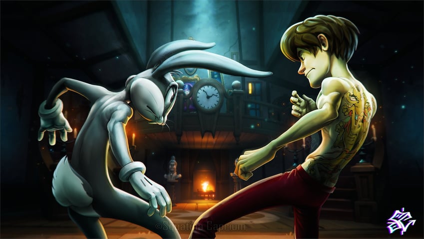 shaggy rogers, bugs bunny, and scooby-doo (ryuu ga gotoku and 3 more) drawn by squatina_caprium