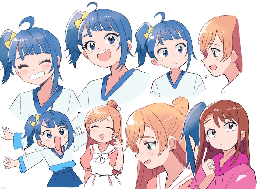 sora harewataru, nijigaoka mashiro, and hijiri ageha (precure and 1 more) drawn by tsubobot