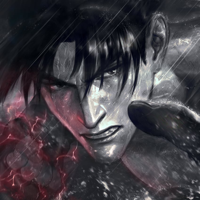 kazama jin (tekken and 1 more) drawn by isdx00