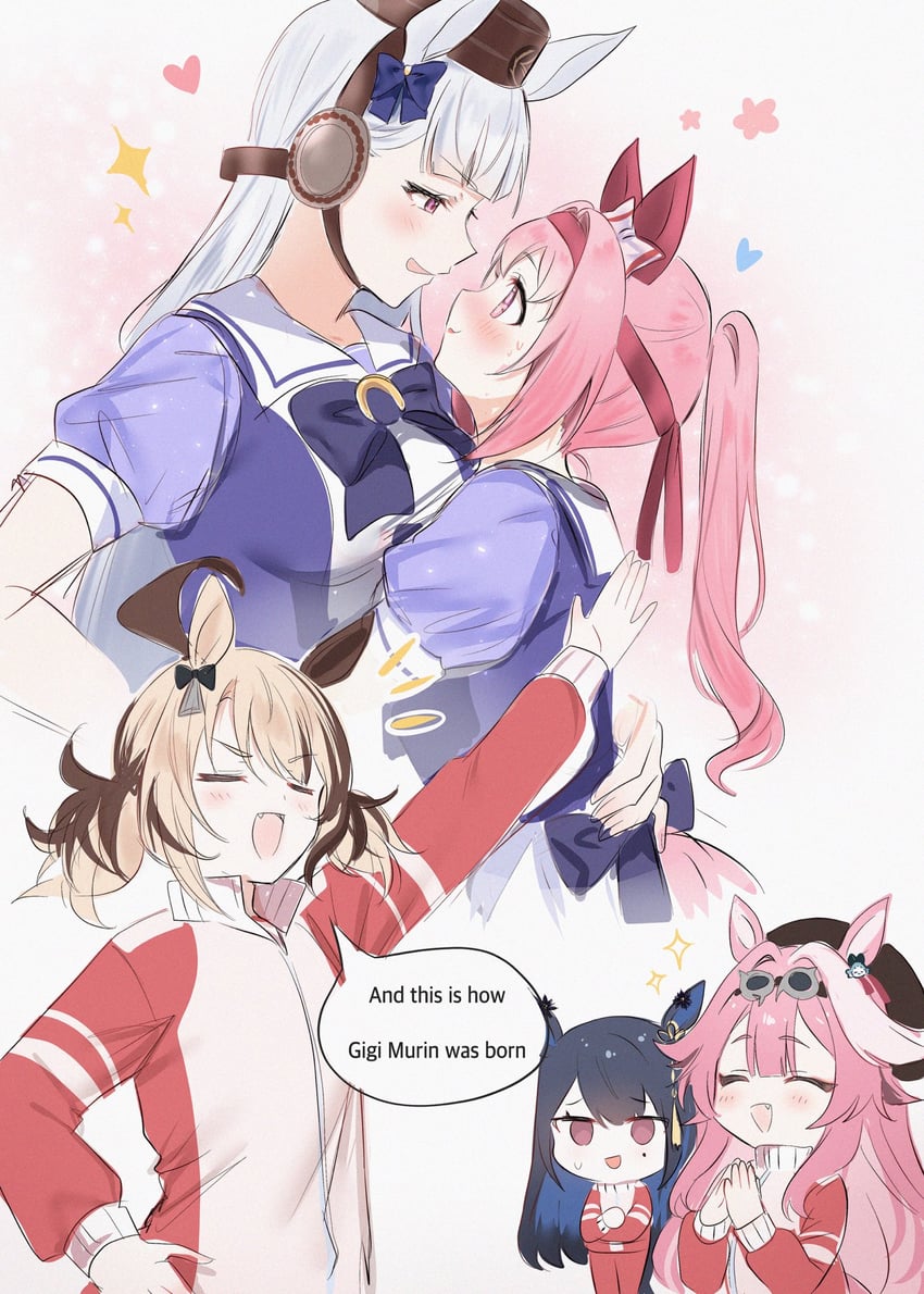 gold ship, nerissa ravencroft, raora panthera, haru urara, and gigi murin (hololive and 2 more) drawn by maru_ccy