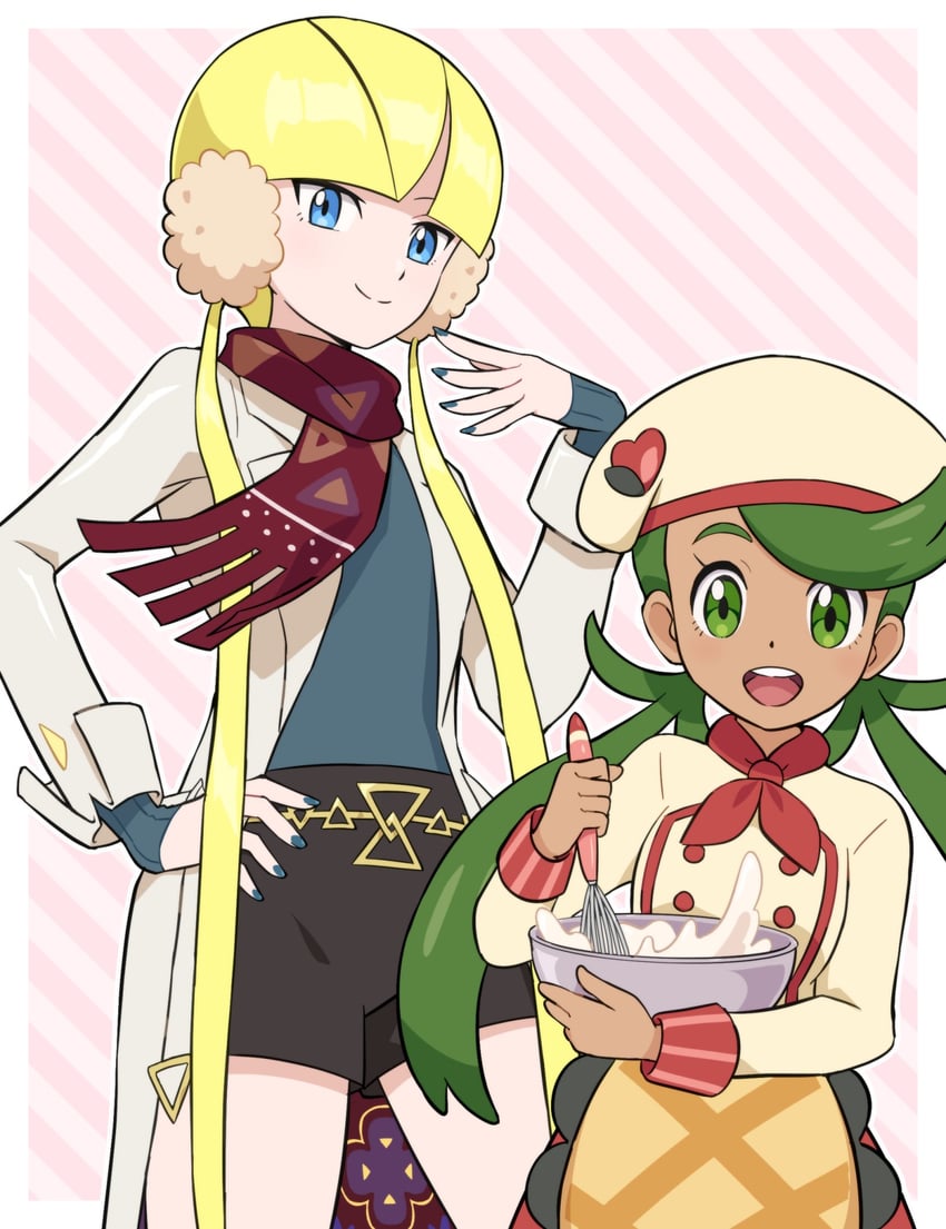 mallow and elesa (pokemon and 1 more) drawn by pokemoa
