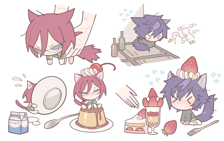 saegusa ibara and sazanami jun (ensemble stars!) drawn by meremero