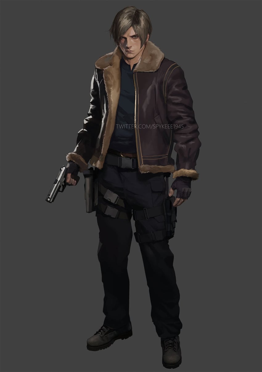 leon s. kennedy (resident evil and 1 more) drawn by spykeee