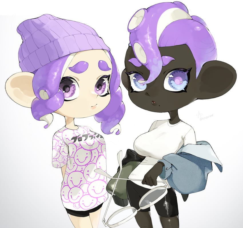 octoling player character and octoling girl (splatoon) drawn by a_a2001214