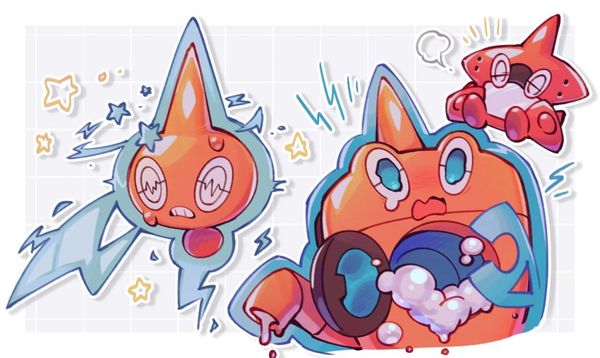 rotom and rotom dex (pokemon) drawn by kokemushi_(kuru_fox)