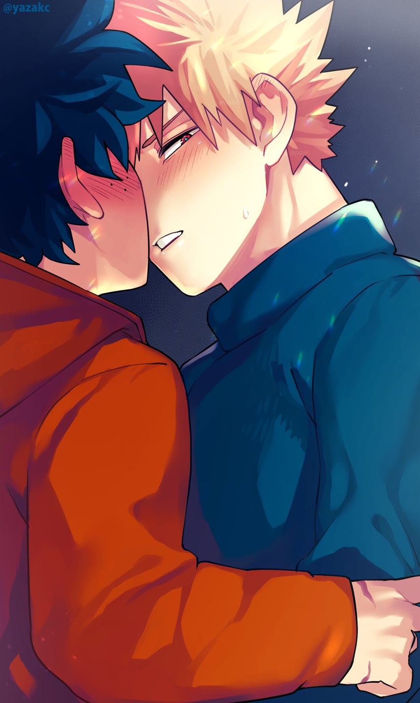 midoriya izuku and bakugou katsuki (boku no hero academia) drawn by yazaki_(yazakc)