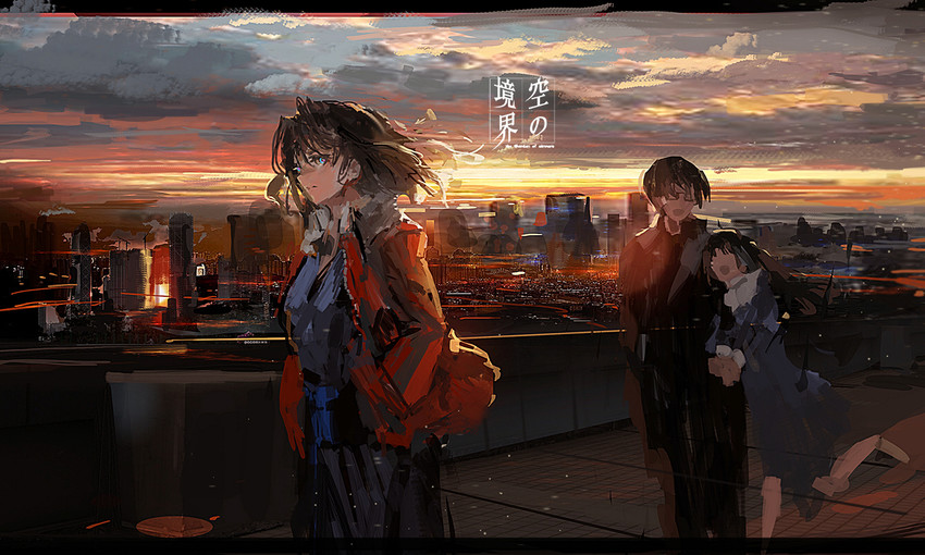 ryougi shiki, kokutou mikiya, and kokutou azaka (kara no kyoukai) drawn by stu_dts