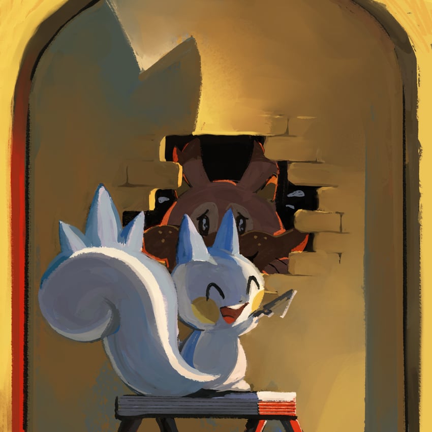 pachirisu and greedent (pokemon and 1 more) drawn by go-lurk
