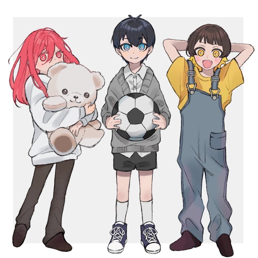 isagi yoichi, bachira meguru, and chigiri hyoma (blue lock) drawn by l2blq1