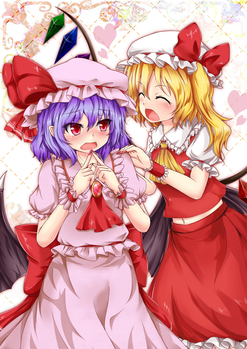 remilia scarlet and flandre scarlet (touhou) drawn by hyoumon_(saihokutan)