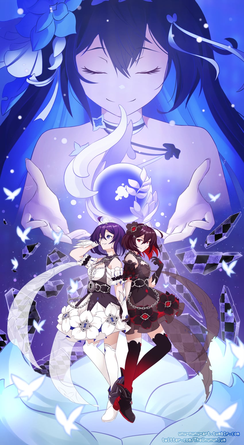 seele vollerei and seele (honkai and 1 more) drawn by theunununium