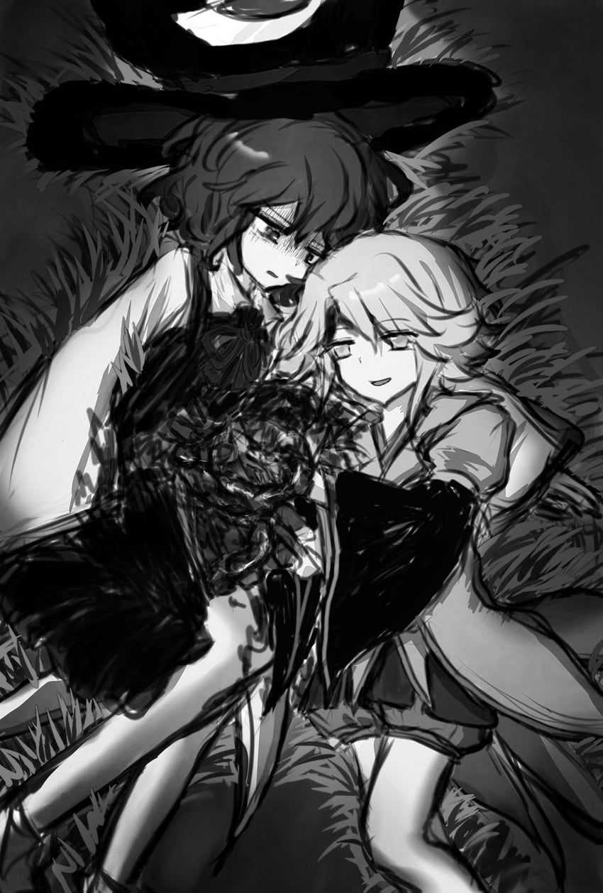 enraku tsubakura and houlen yabusame (len'en) drawn by needless_(toyaco)