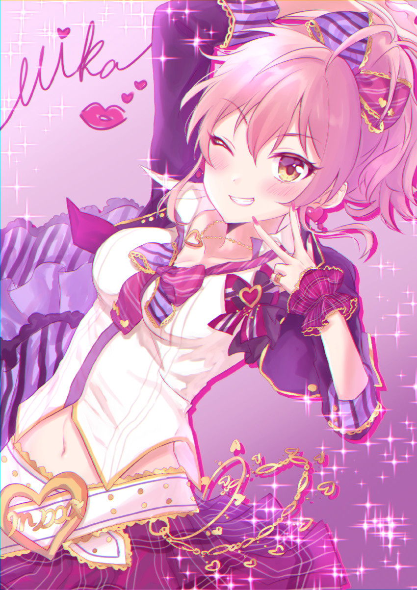 jougasaki mika (idolmaster and 2 more) drawn by anoa