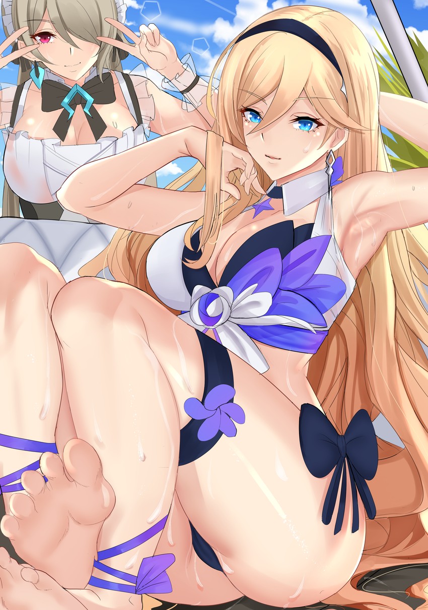rita rossweisse and durandal (honkai and 1 more) drawn by noise_paper