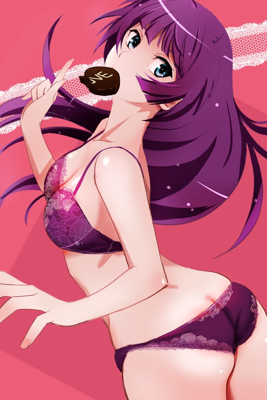 senjougahara hitagi (monogatari and 1 more) drawn by tanaka_yutaka