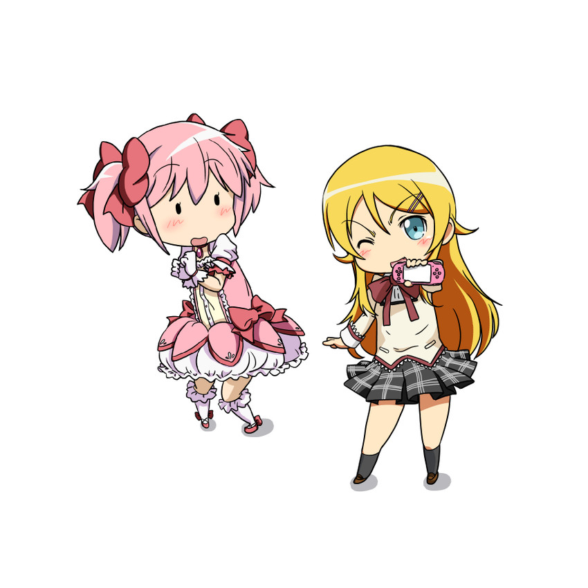 kaname madoka and kousaka kirino (mahou shoujo madoka magica and 1 more) drawn by mizushima_(p201112)