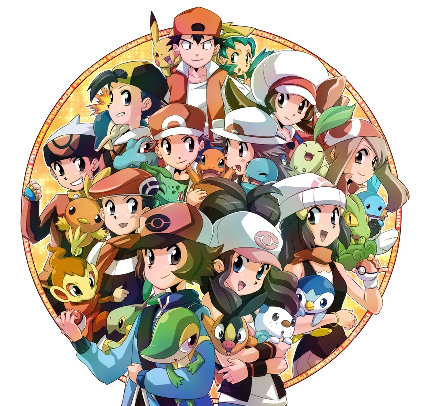 pikachu, dawn, may, hilda, red, and 22 more (pokemon and 7 more) drawn by tyhrycka