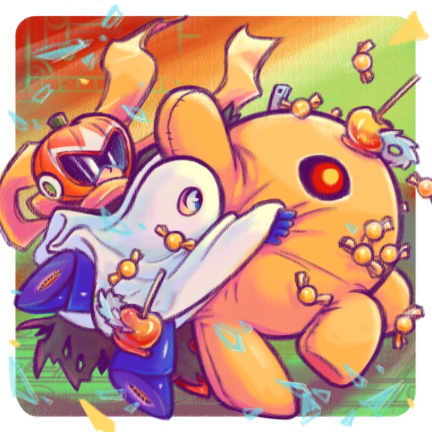 mega man, proto man, bass, and yellow devil (mega man) drawn by laser-lance