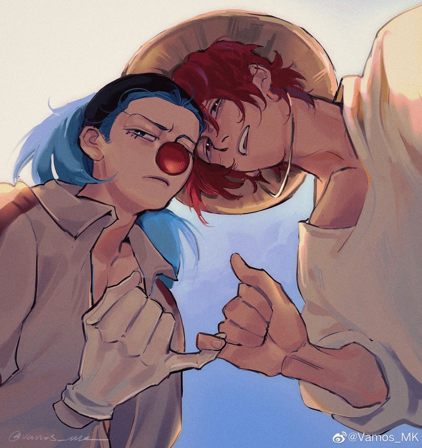 shanks and buggy the clown (one piece) drawn by vamos_mk