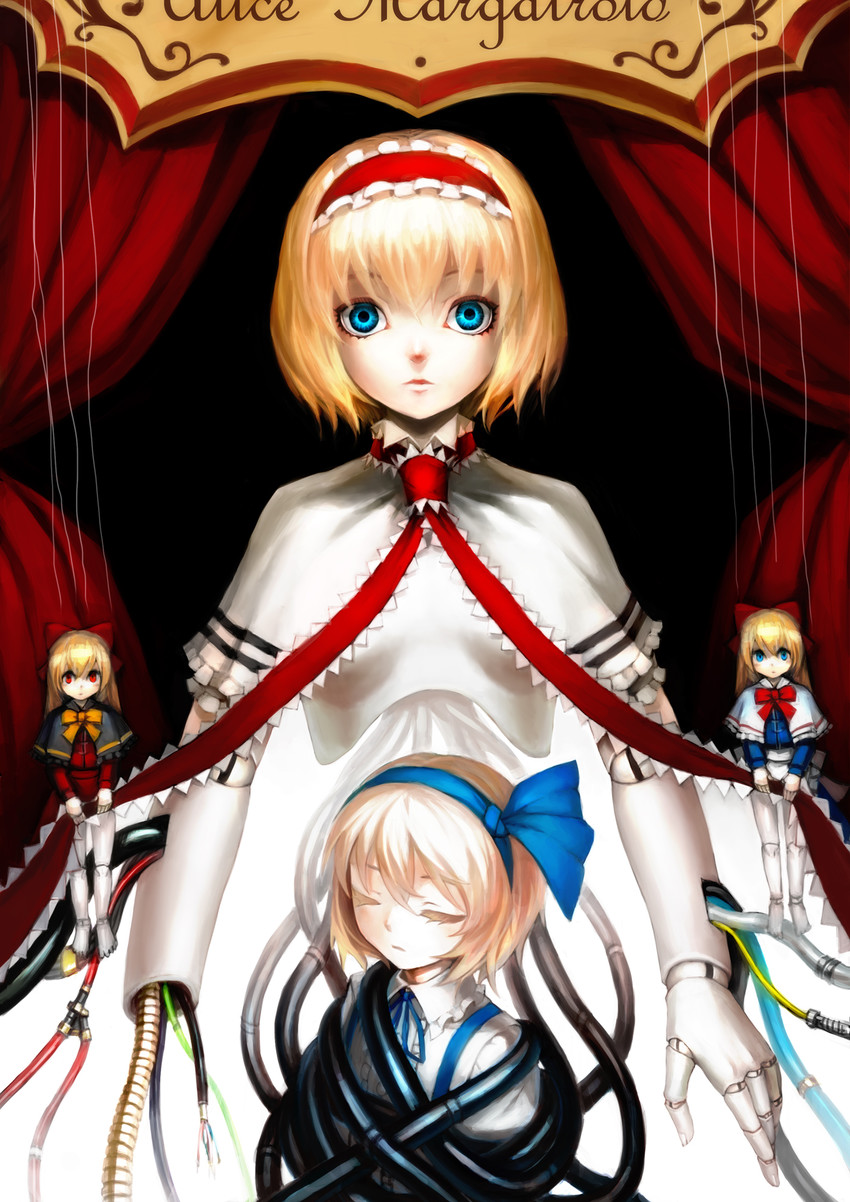 alice margatroid, shanghai doll, and hourai doll (touhou) drawn by spark621