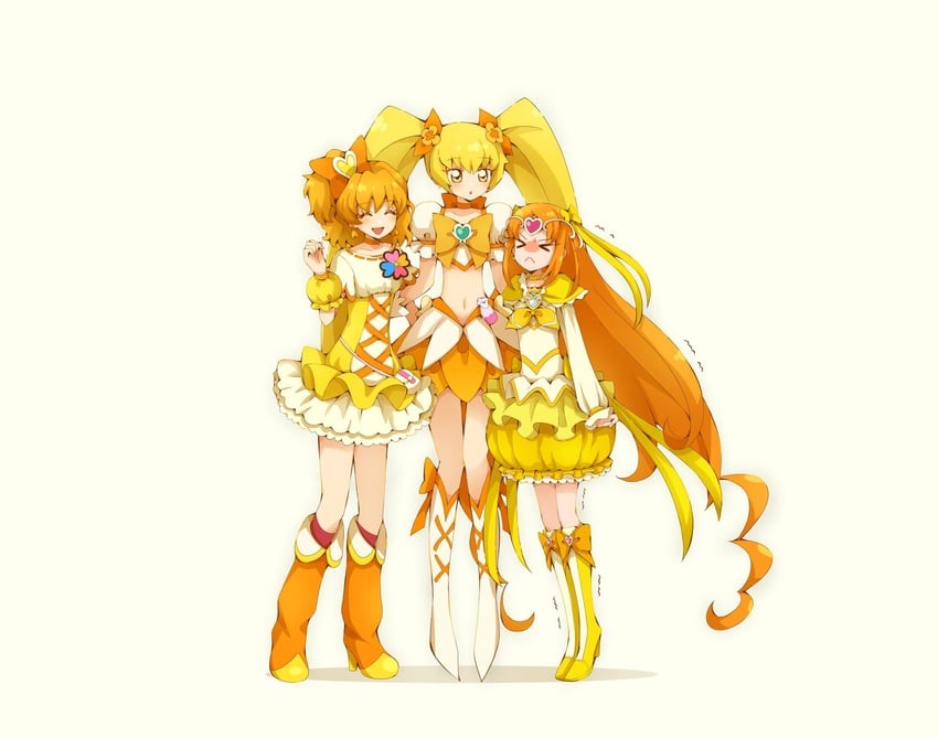 myoudouin itsuki, cure sunshine, shirabe ako, yamabuki inori, cure pine, and 1 more (precure and 3 more) drawn by yuu13