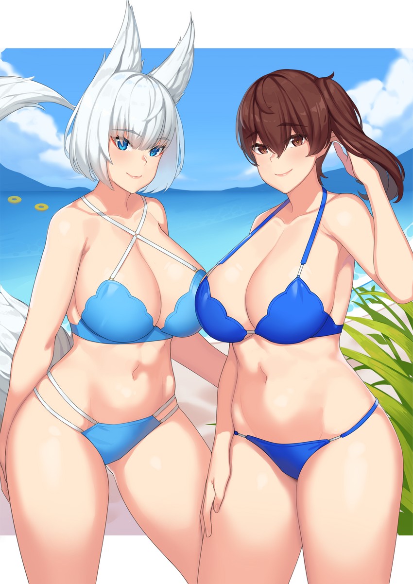 kaga (kantai collection and 1 more) drawn by franham