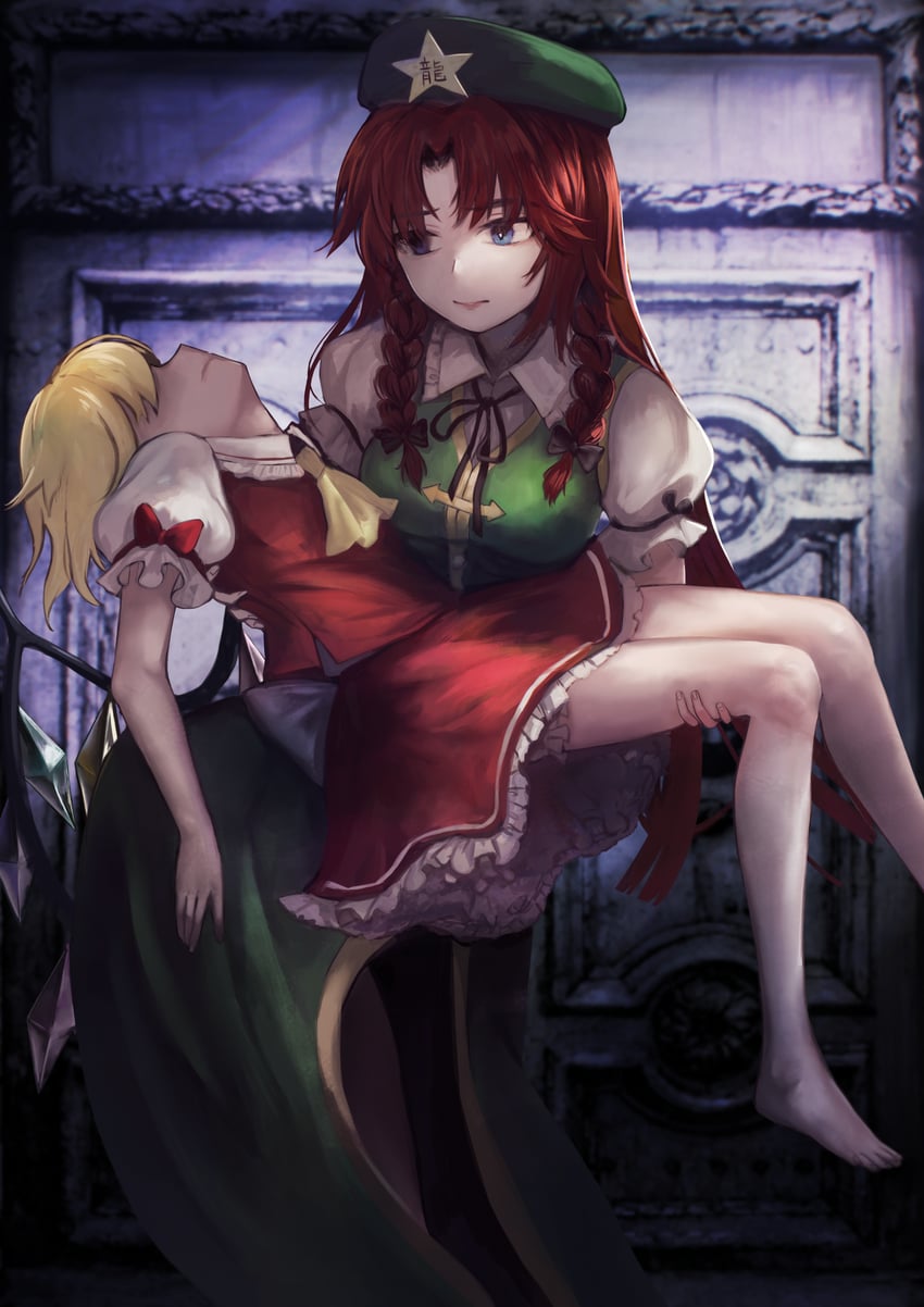 flandre scarlet and hong meiling (touhou and 1 more) drawn by 1mawa2hane