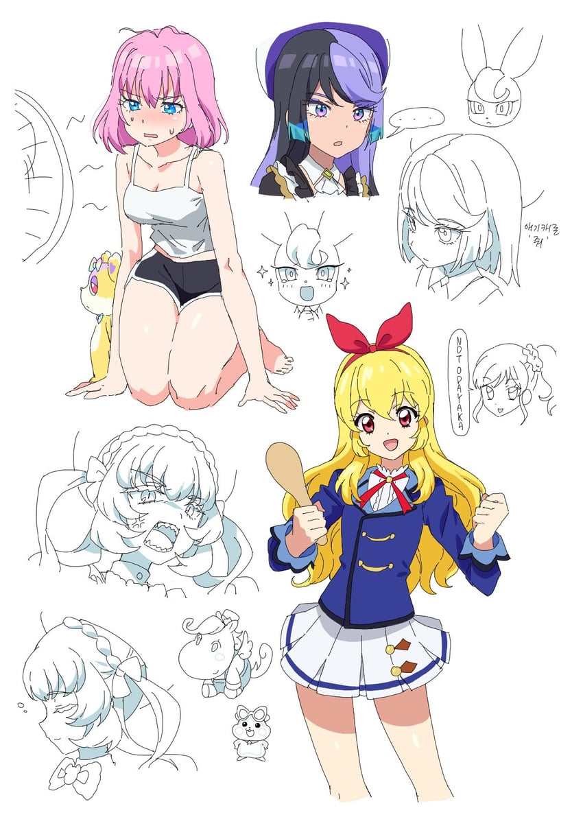 hoshimiya ichigo, kiriya aoi, amauri miruki, carron, hanitan, and 2 more (pretty series and 2 more) drawn by dolldolldd