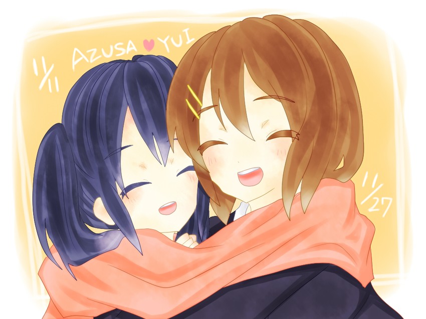nakano azusa and hirasawa yui (k-on!) drawn by chimaki_chigaya