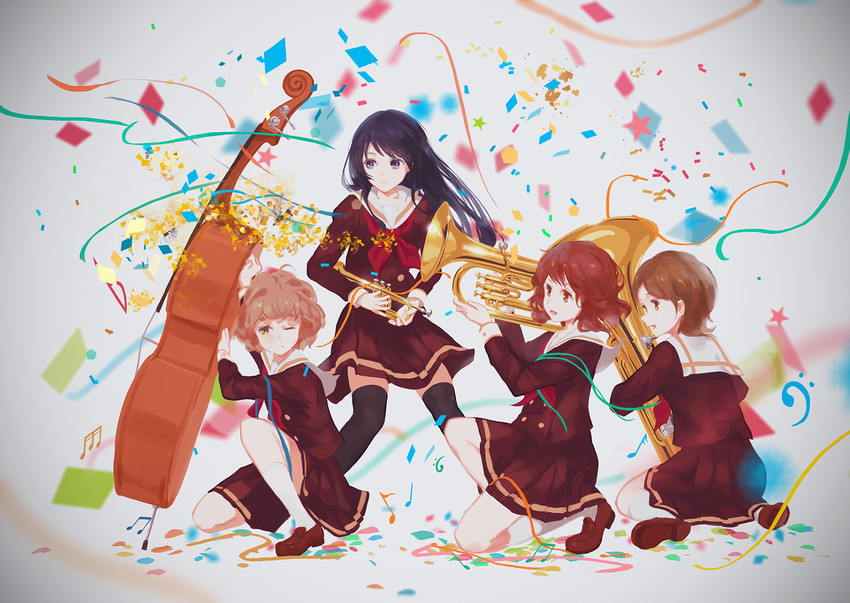 oumae kumiko, kousaka reina, kawashima sapphire, and katou hazuki (hibike! euphonium) drawn by jq3c273