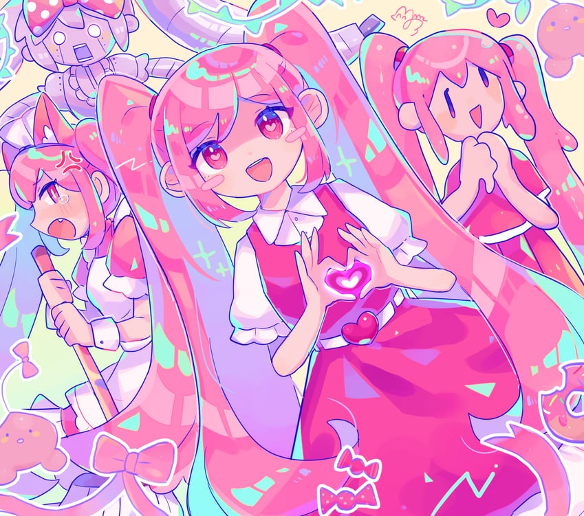 sweetheart, sprout mole, perfectheart, mutantheart, and roboheart (omori) drawn by sushiuma_m