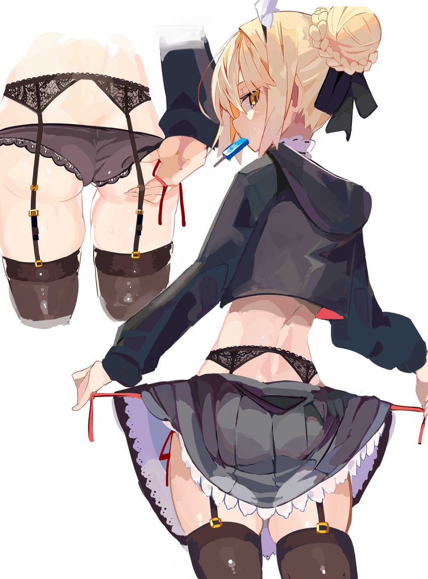 artoria pendragon and saber alter (fate and 1 more) drawn by miyakawa106
