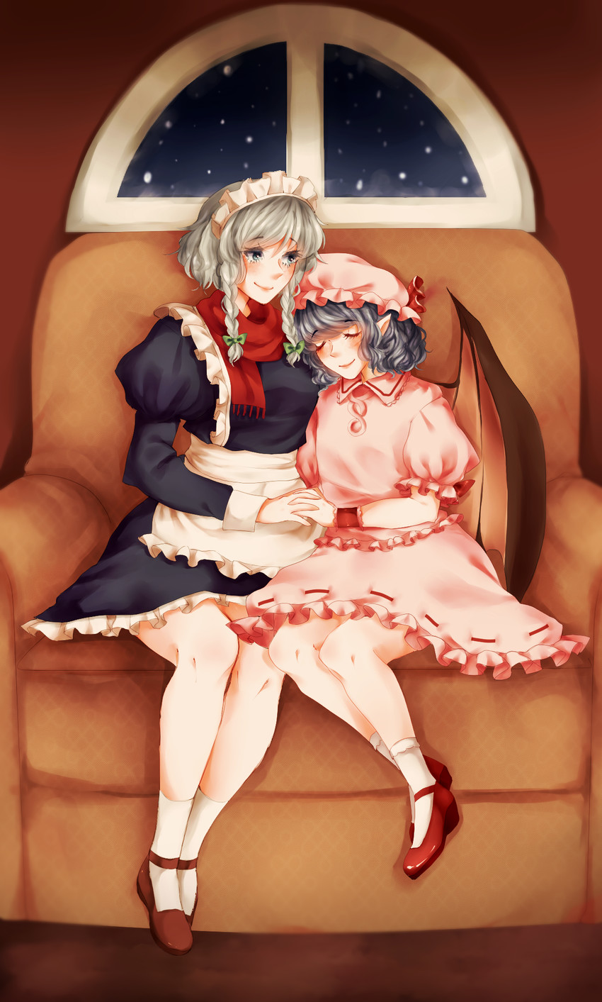 remilia scarlet and izayoi sakuya (touhou) drawn by orz_(kagewaka)