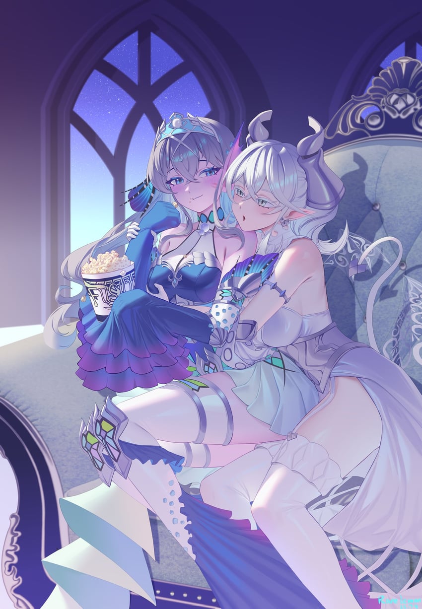 lovely labrynth of the silver castle, kitkallos, tearlaments kitkallos, and instant fusion (yu-gi-oh!) drawn by rare_lemon
