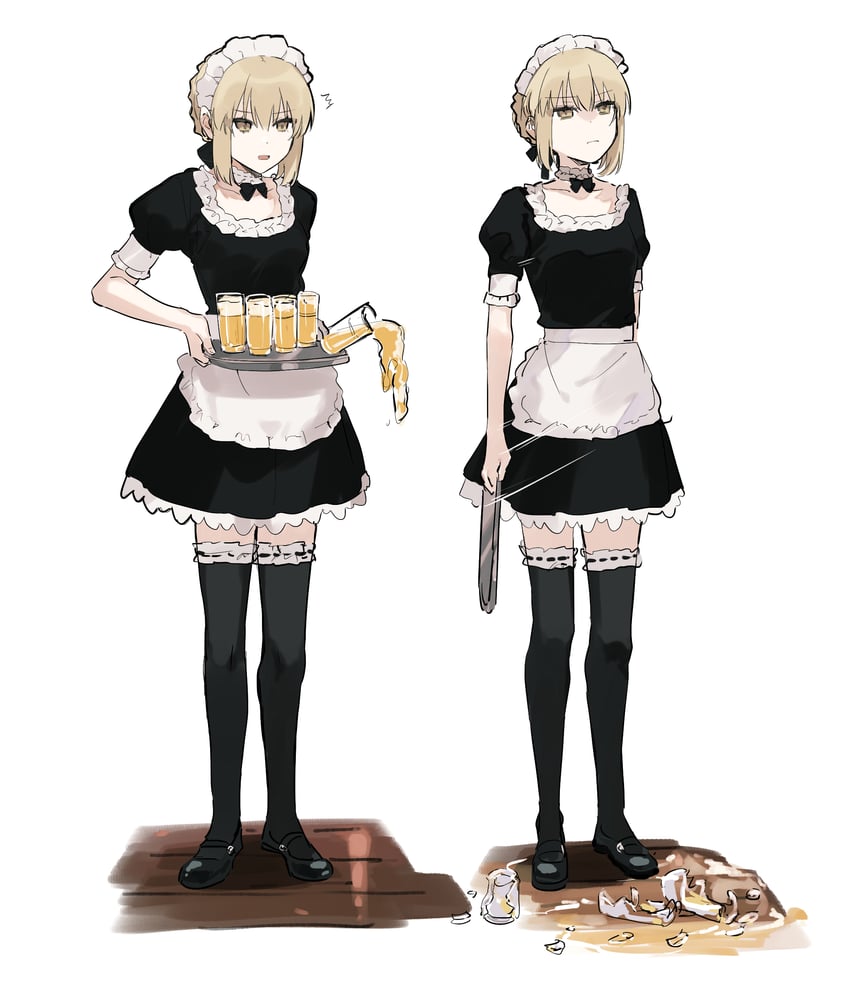 artoria pendragon and saber alter (fate and 2 more) drawn by rizu033