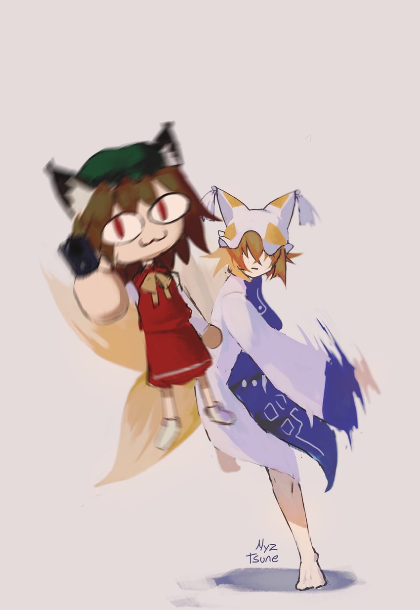 yakumo ran and chen (touhou and 3 more) drawn by nagilamagykalz