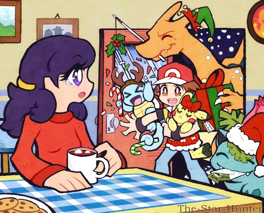 pikachu, red, charizard, squirtle, ivysaur, and 1 more (pokemon and 1 more) drawn by cuddlepupp